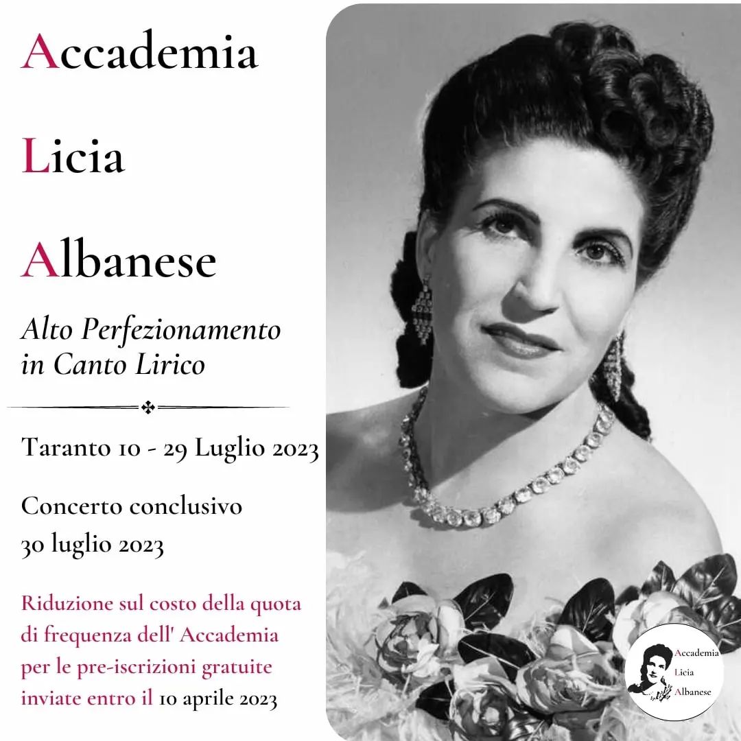 Accademia “Licia Albanese”, Alto Perfezionamento In Canto Lirico