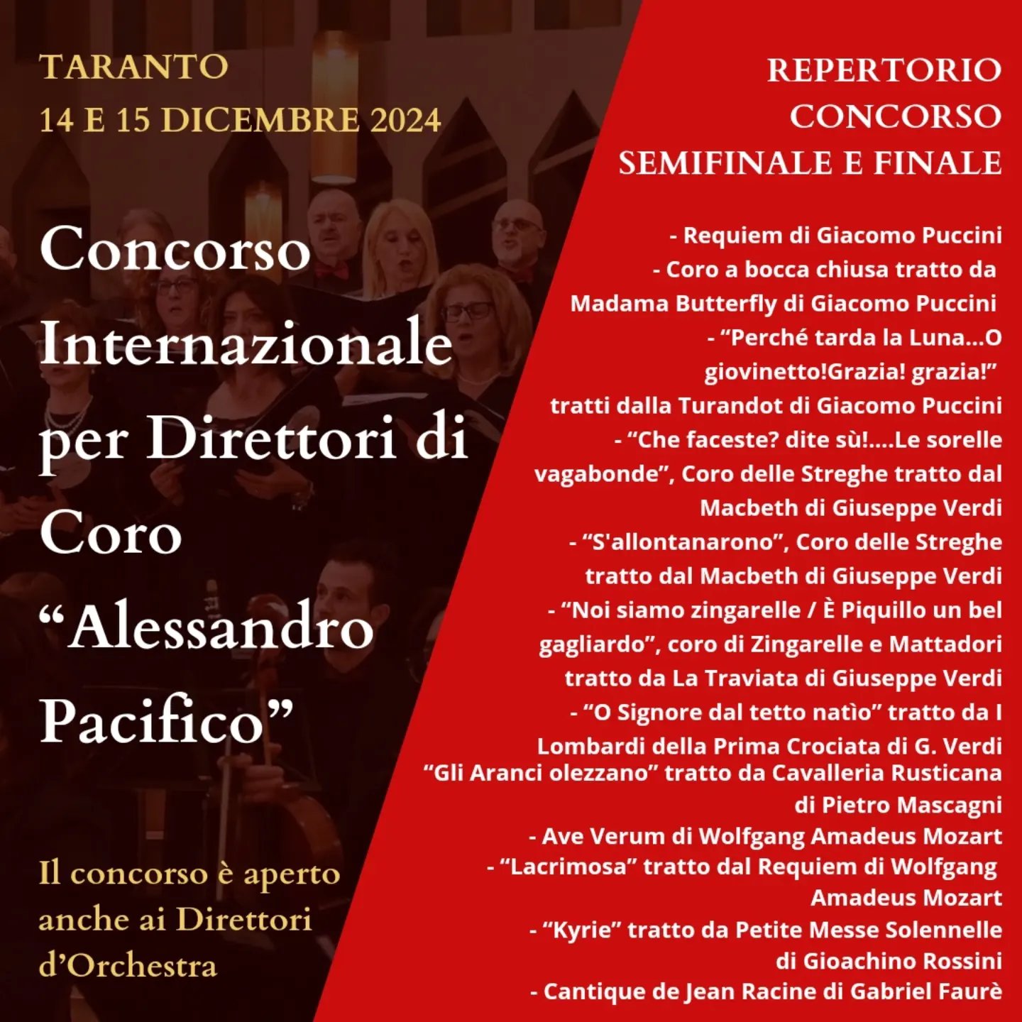 Repertorio concorso semifinale e finale